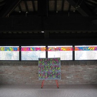 Colori fluo su tela e carta